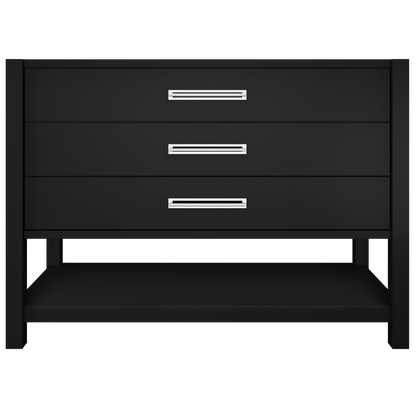 Kiawah 3-Drawer Single Bath Vanity 48in Noir Polished Chrome