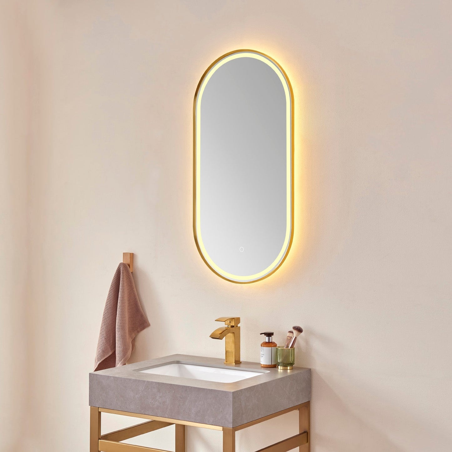 Vinnova, 18'' Oval LED Lighted Accent Bathroom/Vanity Wall Mirror