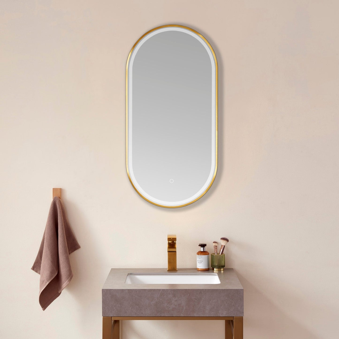 Vinnova, 18'' Oval LED Lighted Accent Bathroom/Vanity Wall Mirror