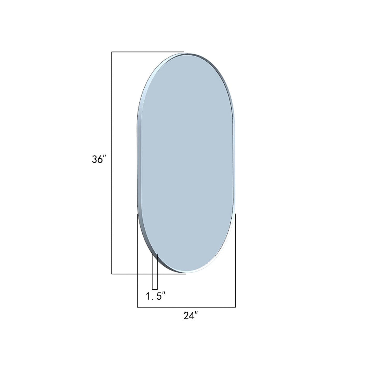 Vinnova, 24'' Oval LED Lighted Accent Bathroom/Vanity Wall Mirror