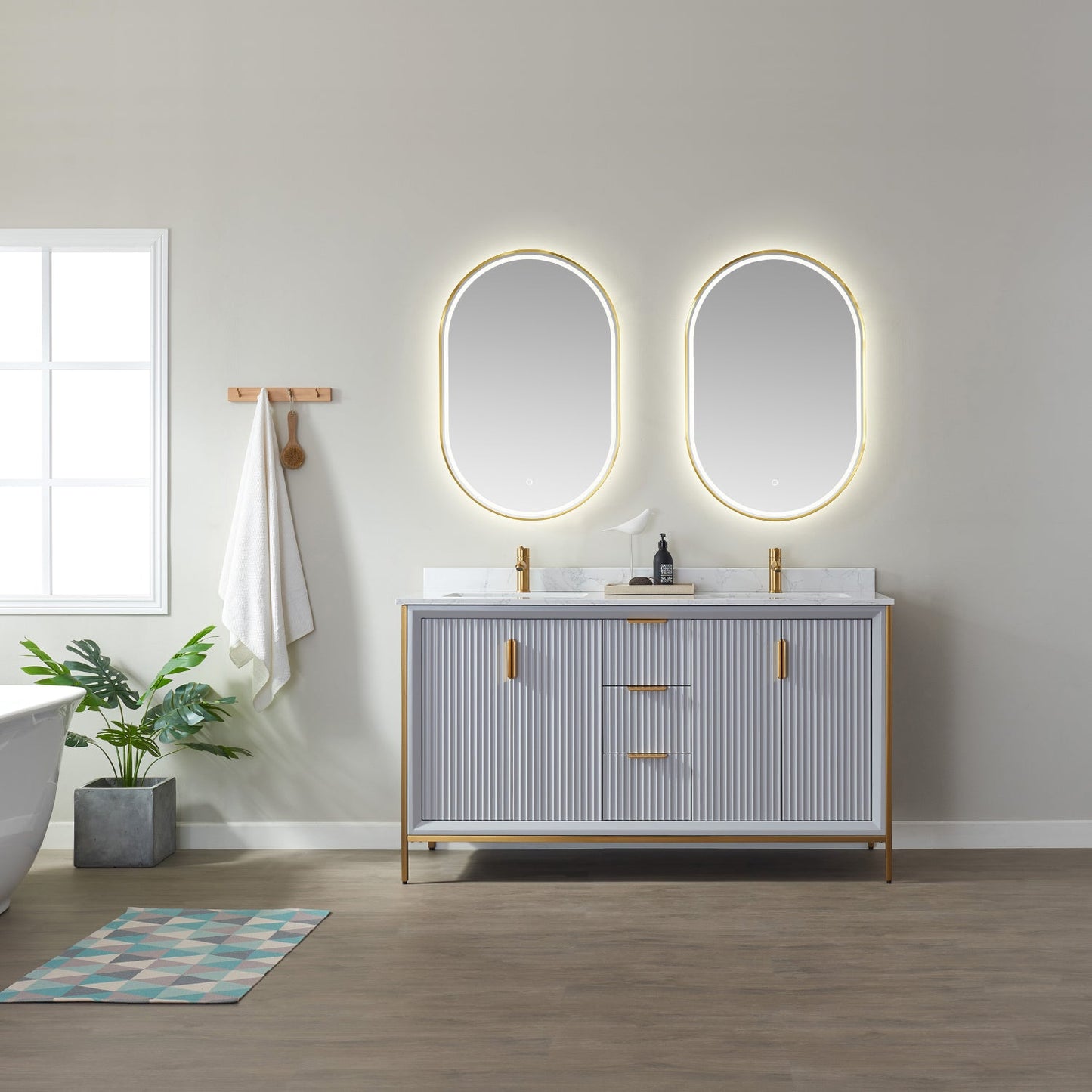 Vinnova, 24'' Oval LED Lighted Accent Bathroom/Vanity Wall Mirror