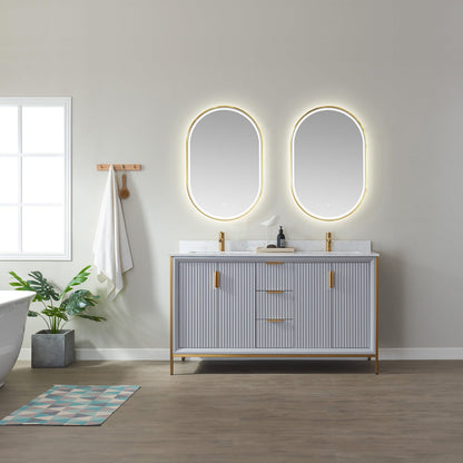 Vinnova, 24'' Oval LED Lighted Accent Bathroom/Vanity Wall Mirror