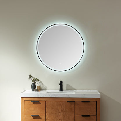 Vinnova, 32'' Round LED Lighted Accent Bathroom/Vanity Wall Mirror