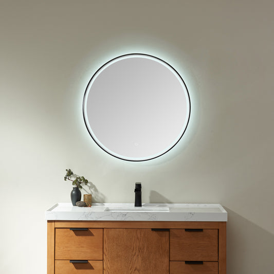 Vinnova, 32'' Round LED Lighted Accent Bathroom/Vanity Wall Mirror