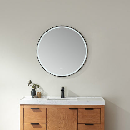 Vinnova, 32'' Round LED Lighted Accent Bathroom/Vanity Wall Mirror
