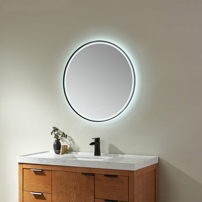 Vinnova, 32'' Round LED Lighted Accent Bathroom/Vanity Wall Mirror