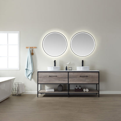 Vinnova, 32'' Round LED Lighted Accent Bathroom/Vanity Wall Mirror