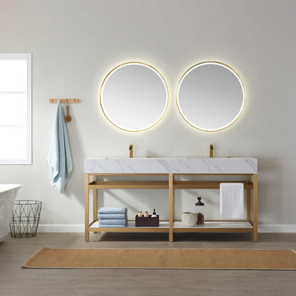 Vinnova, 32'' Round LED Lighted Accent Bathroom/Vanity Wall Mirror