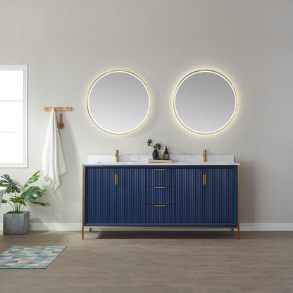 Vinnova, 32'' Round LED Lighted Accent Bathroom/Vanity Wall Mirror