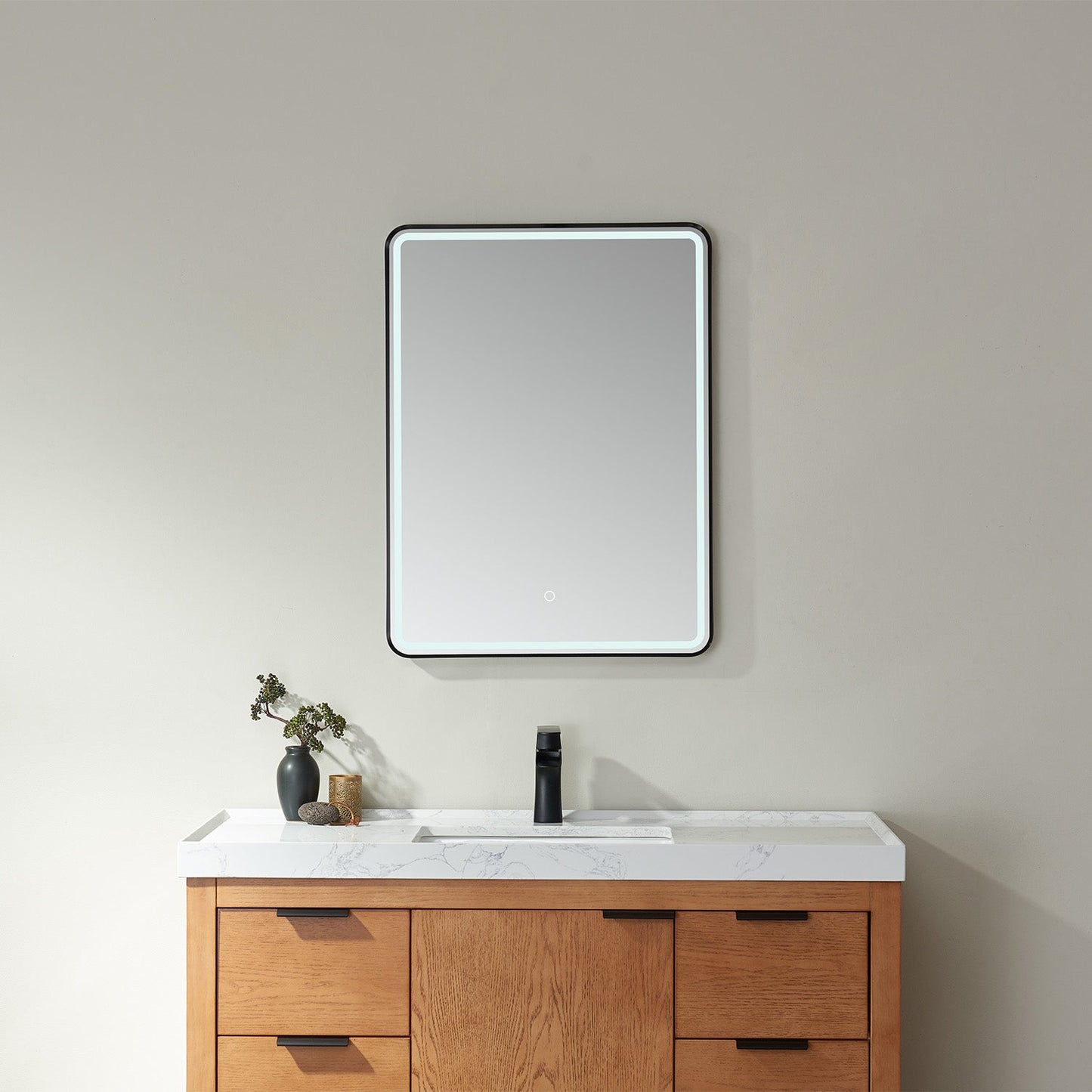 Vinnova, 24'' Rectangle LED Lighted Accent Bathroom/Vanity Wall Mirror