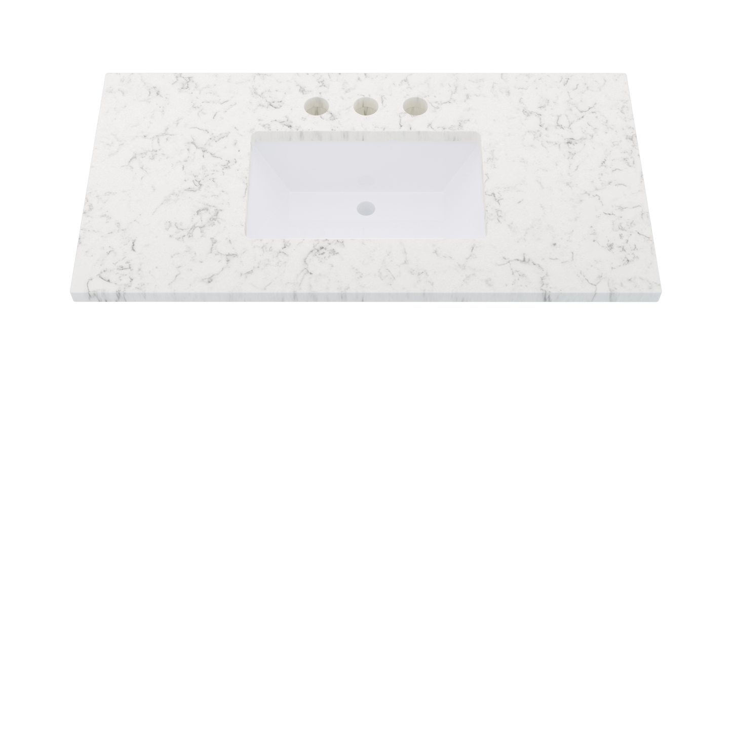 43" Vanderloc Silestone® Quartz Bathroom Vanity Top | Single Rectangle Sink | Centered in Lyra