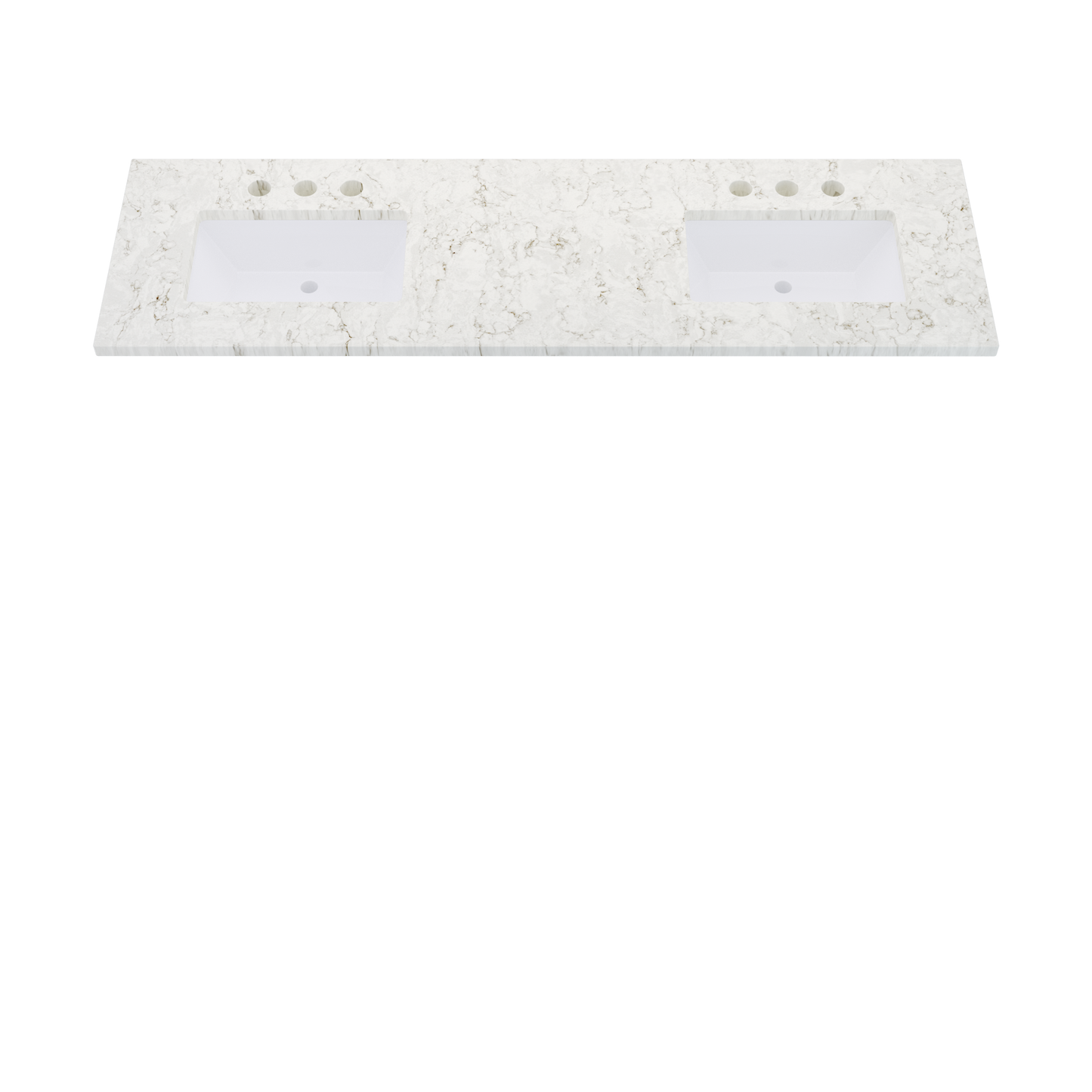 73" Vanderloc Silestone® Quartz Bathroom Vanity Top | Double Rectangle Sink | Offset in Lusso