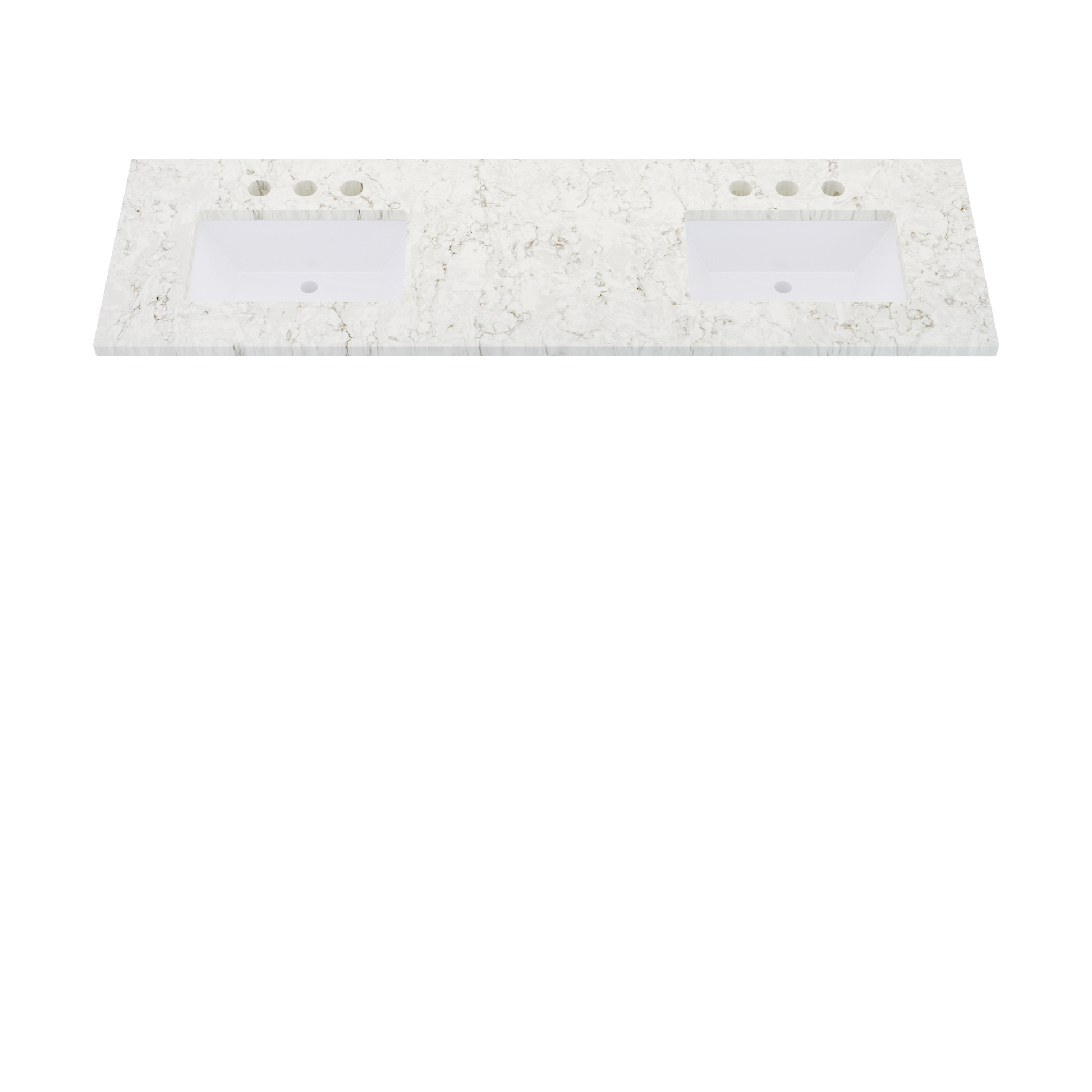 73" Vanderloc Silestone® Quartz Bathroom Vanity Top | Double Rectangle Sink | Offset in Lusso