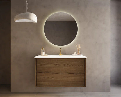 Ventura floating bath vanity, styled bathroom