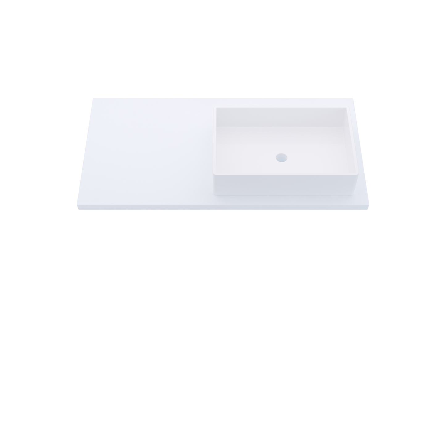 43" Vanderloc Silestone® Quartz Bathroom Vanity Top | Single Vigo Sink | Offset in Miami White