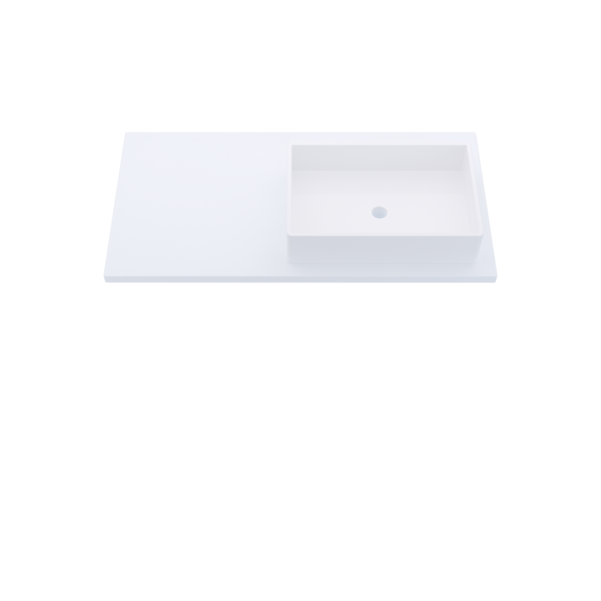 43" Vanderloc Silestone® Quartz Bathroom Vanity Top | Single Vigo Sink | Offset in Miami White