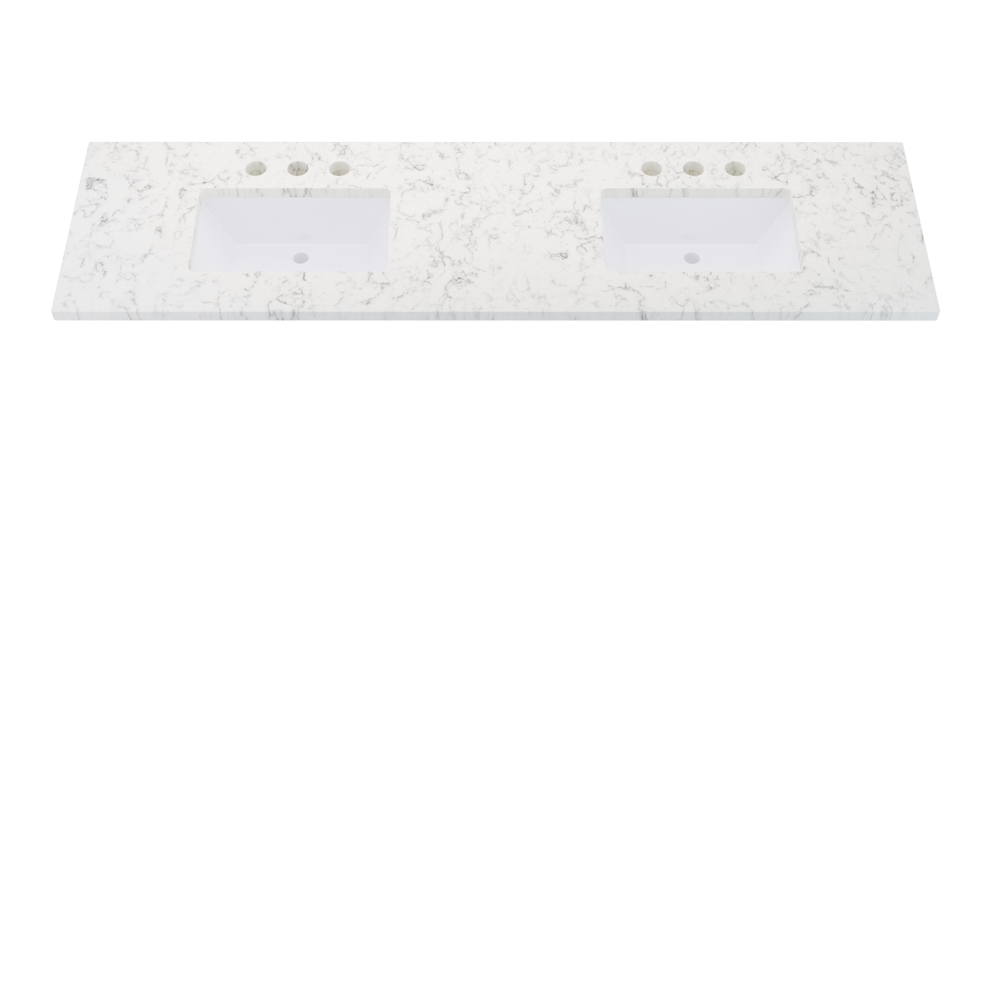 79" Vanderloc Silestone® Quartz Bathroom Vanity Top | Double Rectangle Sink | Centered in Lyra