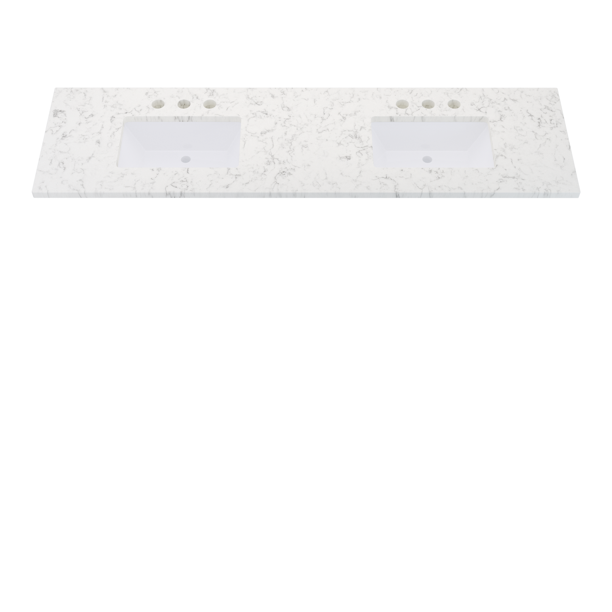 79" Vanderloc Silestone® Quartz Bathroom Vanity Top | Double Rectangle Sink | Centered in Lyra