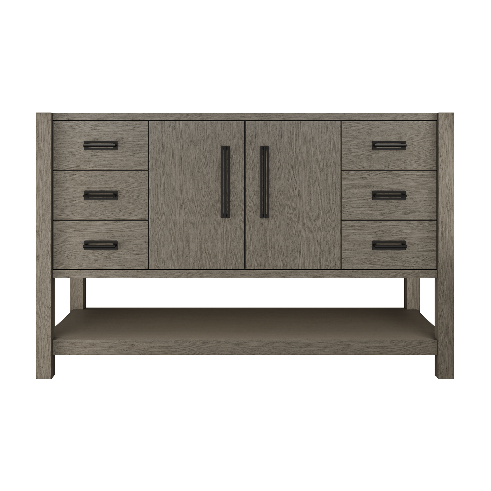 Kiawah Single Extra-Wide Bath Vanity 54in Gray Weathered Matte Black