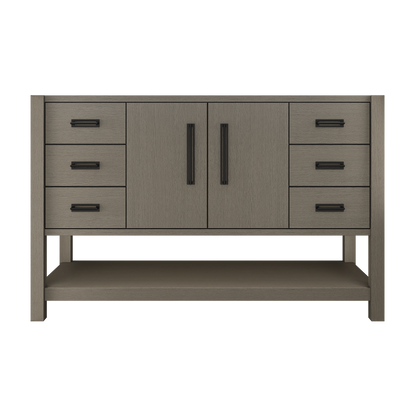 Kiawah Single Extra-Wide Bath Vanity 54in Gray Weathered Matte Black