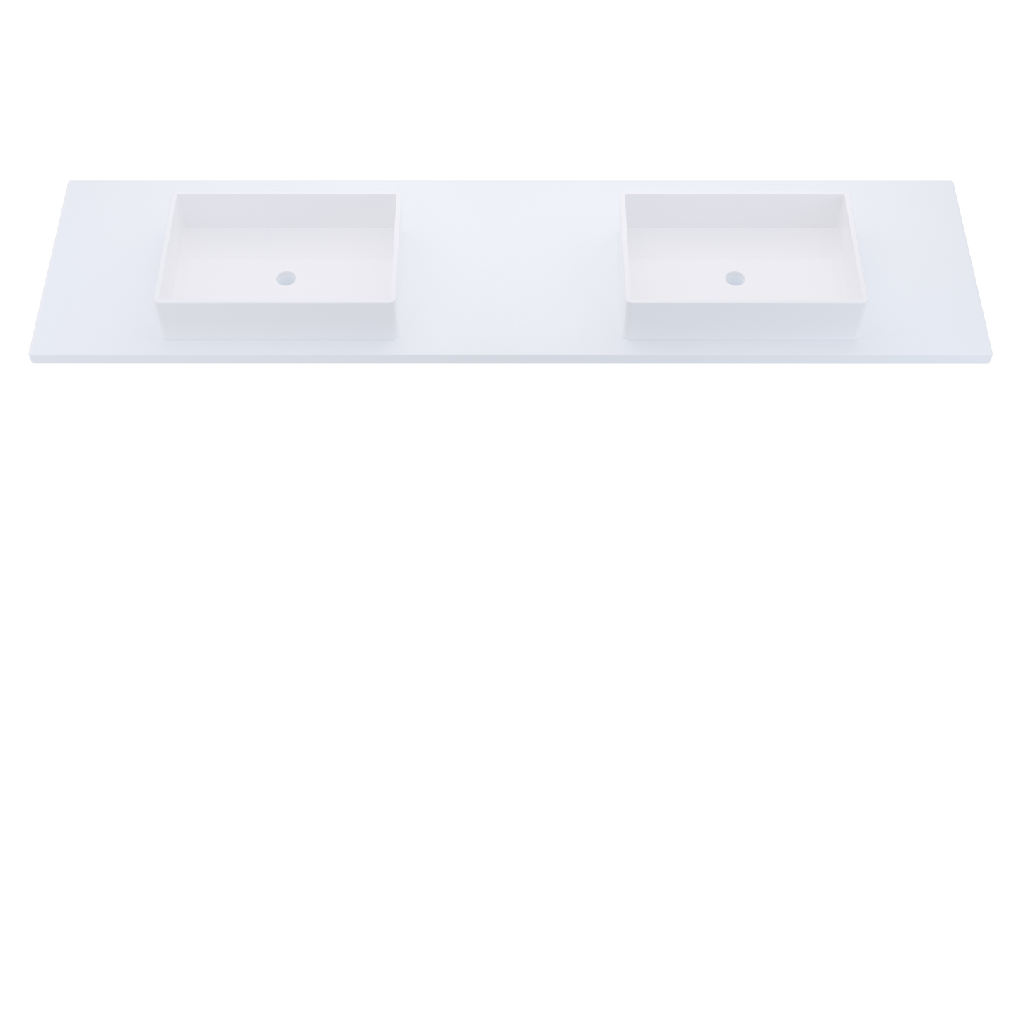 85" Vanderloc Silestone® Quartz Bathroom Vanity Top | Double Vigo Sink | Centered in Miami White