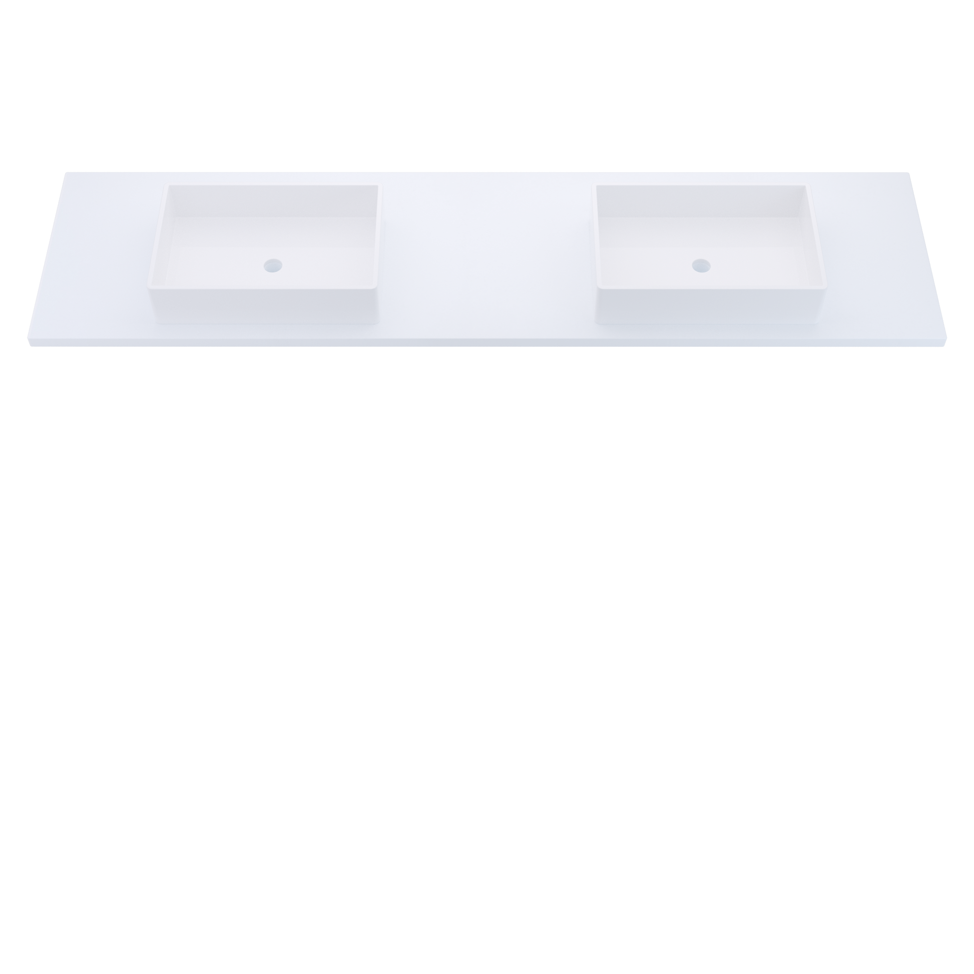 85" Vanderloc Silestone® Quartz Bathroom Vanity Top | Double Vigo Sink | Centered in Miami White