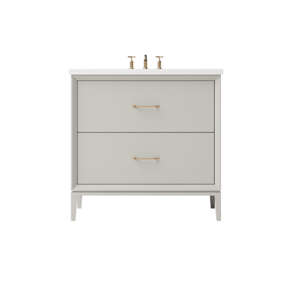 Vanderloc Alexandra Two-Drawer Single Sink 30" - Vintage Taupe