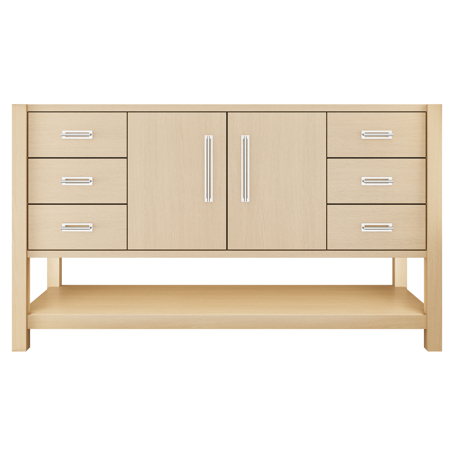 Kiawah Single Extra-Wide Bath Vanity 60in Natural Weathered Polished Chrome