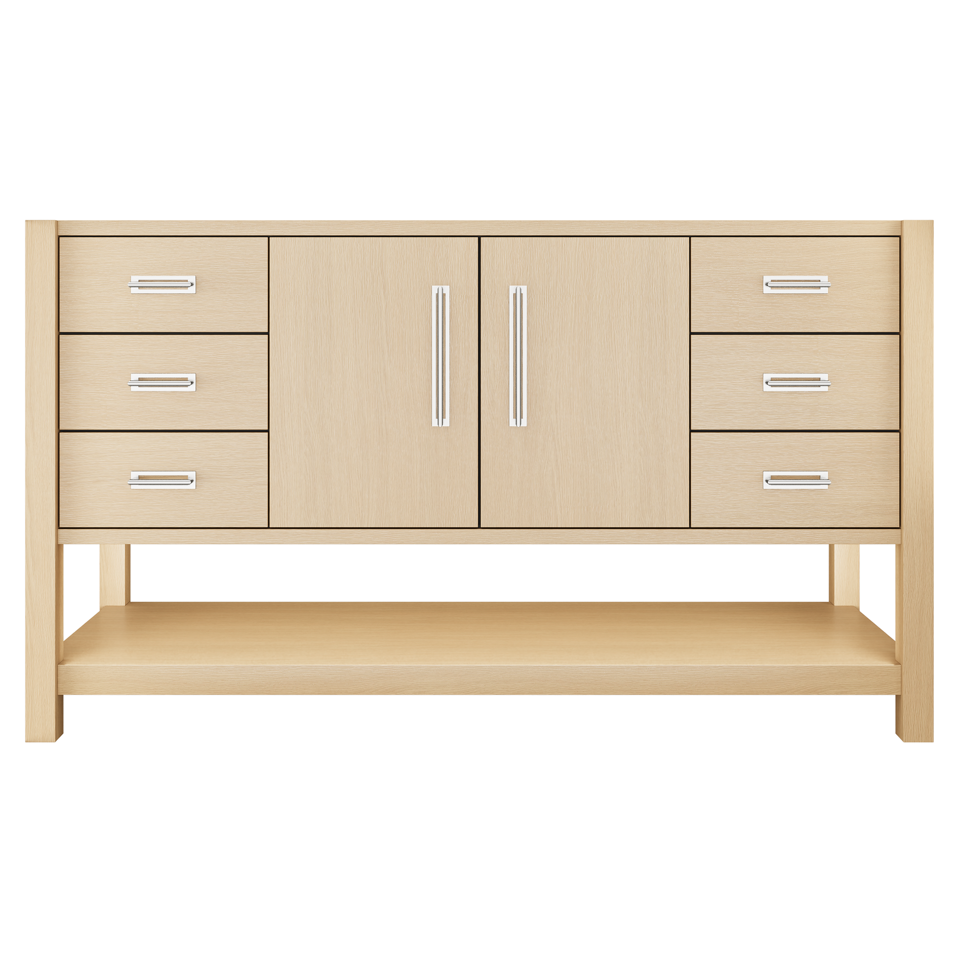 Kiawah Single Extra-Wide Bath Vanity 60in Natural Weathered Polished Chrome
