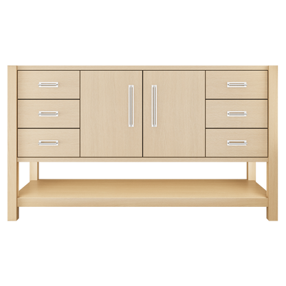 Kiawah Single Extra-Wide Bath Vanity 60in Natural Weathered Polished Chrome
