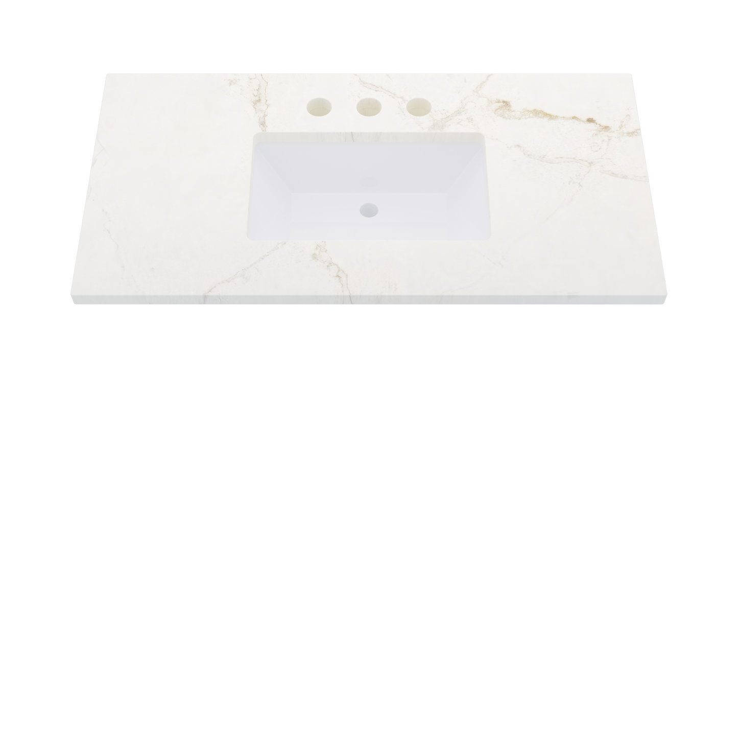 43" Vanderloc Silestone® Quartz Bathroom Vanity Top | Single Rectangle Sink | Centered in Blanc Elysee