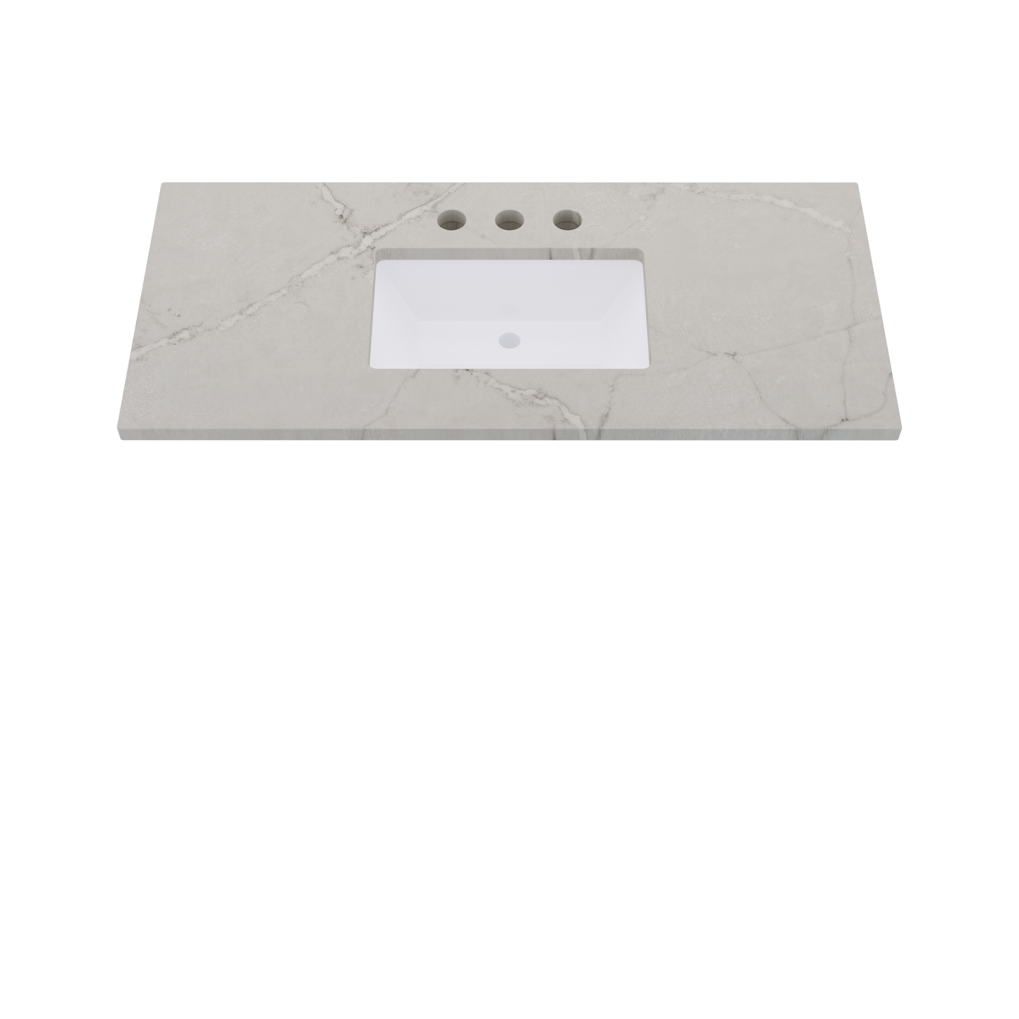 49" Vanderloc Silestone® Quartz Bathroom Vanity Top | Single Rectangle Sink | Centered in Victorian Silver