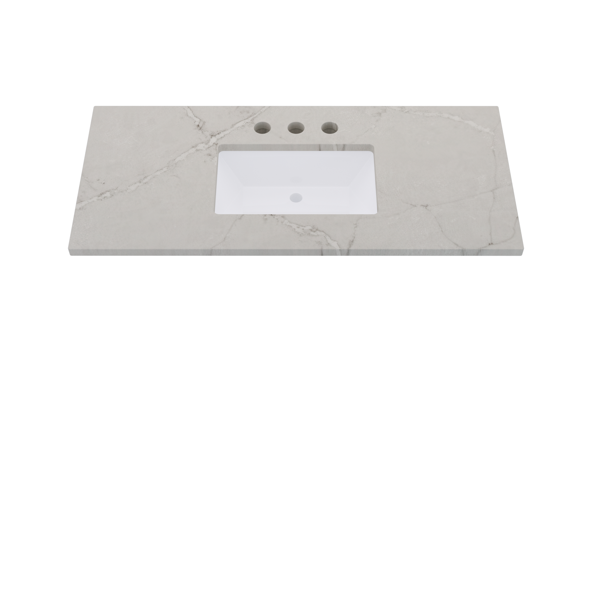 49" Vanderloc Silestone® Quartz Bathroom Vanity Top | Single Rectangle Sink | Centered in Victorian Silver