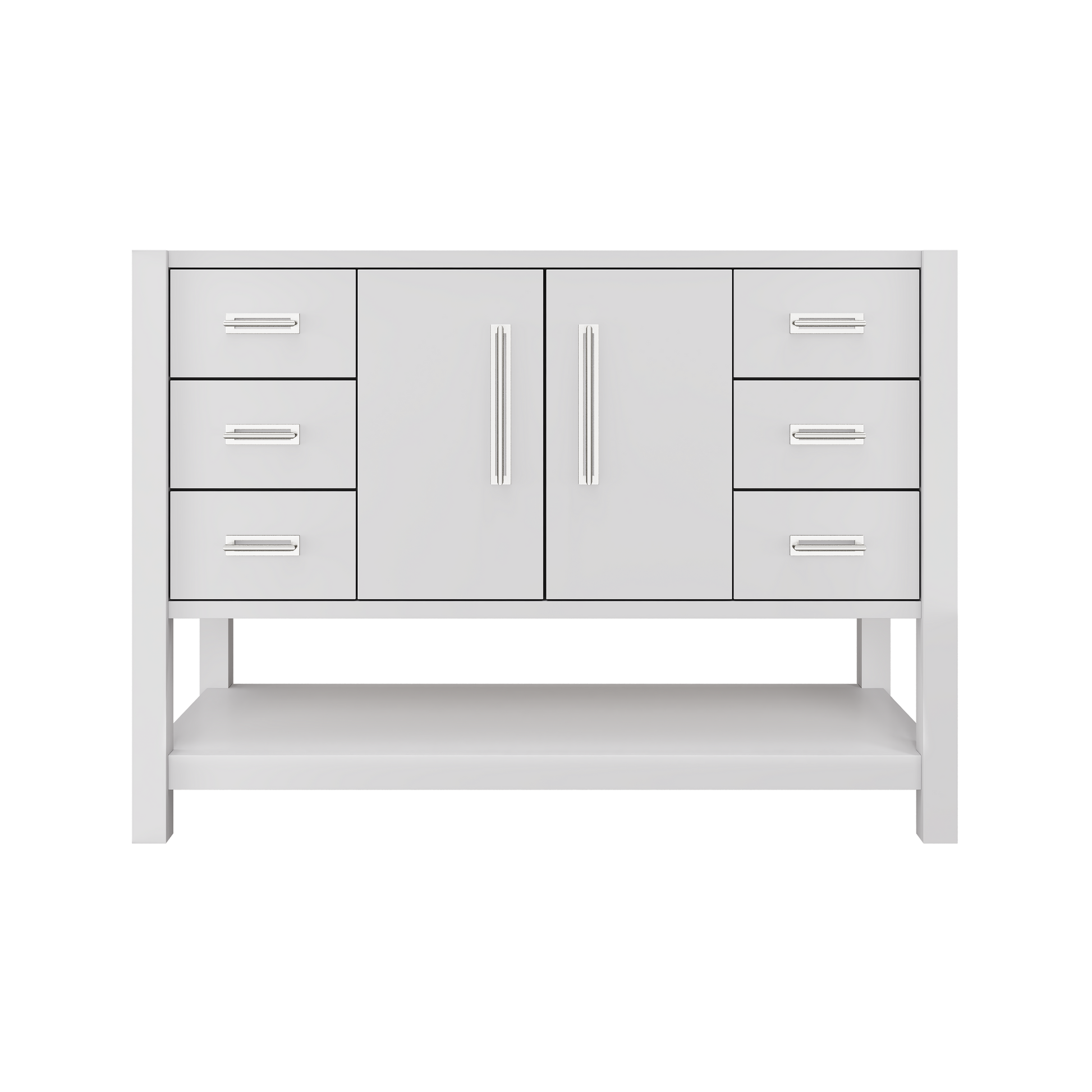 Kiawah Single Extra-Wide Bath Vanity 48in Strong White Polished Chrome