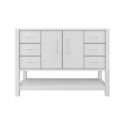 Kiawah Single Extra-Wide Bath Vanity 48in Strong White Polished Chrome