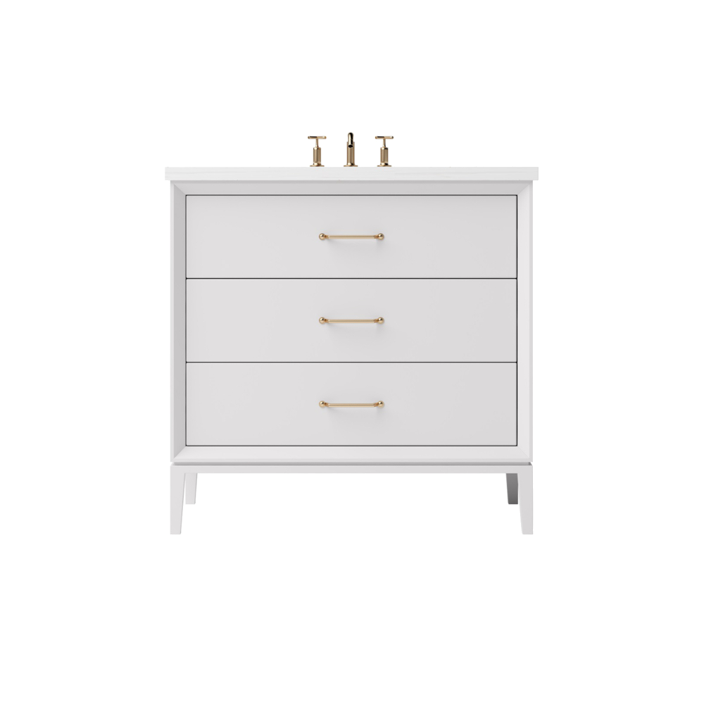 Vanderloc Alexandra Three-Drawer Single Sink 30" - Strong White