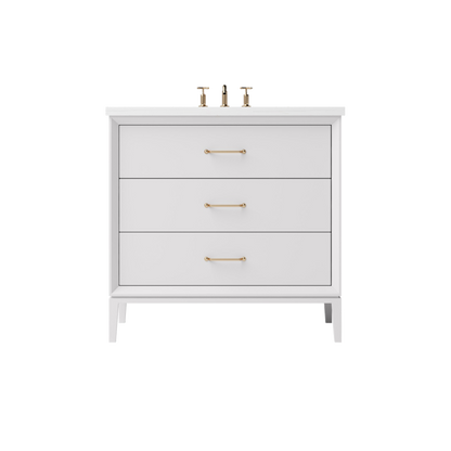 Vanderloc Alexandra Three-Drawer Single Sink 30" - Strong White