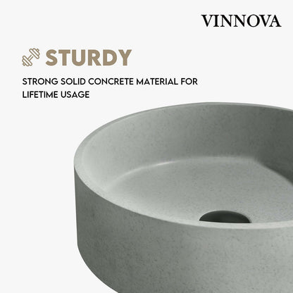 Vinnova Moguer Grey Concrete vessel bathroom vanity — view 4