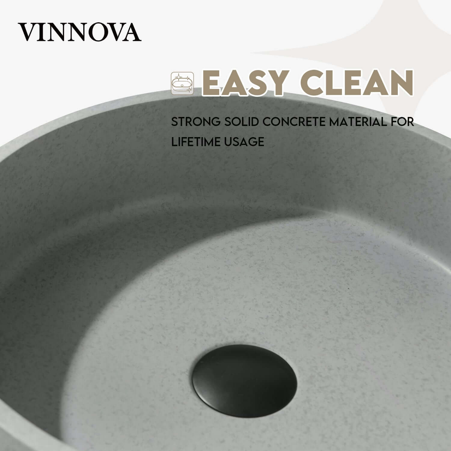 Vinnova Moguer Grey Concrete vessel bathroom vanity — view 6