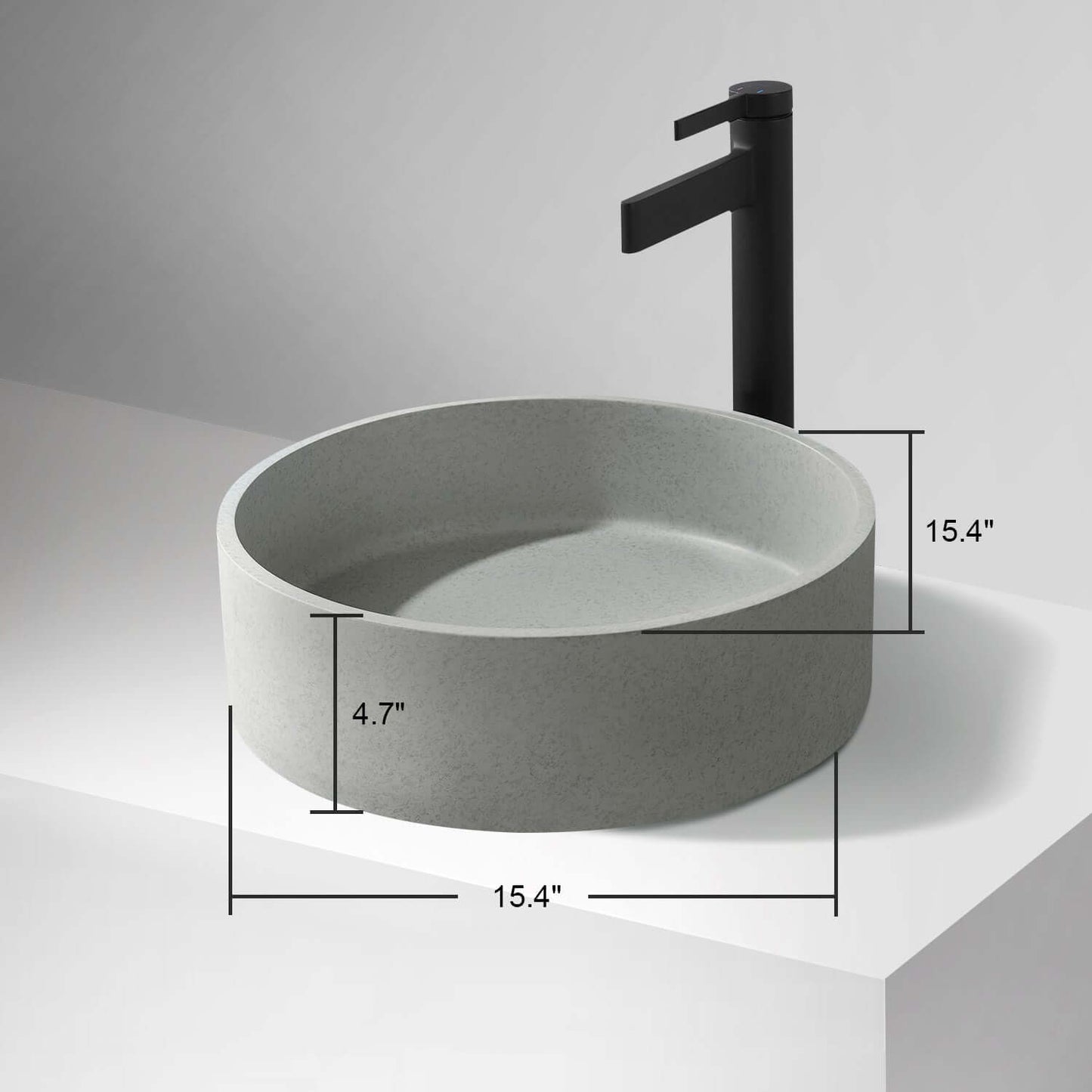 Vinnova Moguer Grey Concrete vessel bathroom vanity — view 7