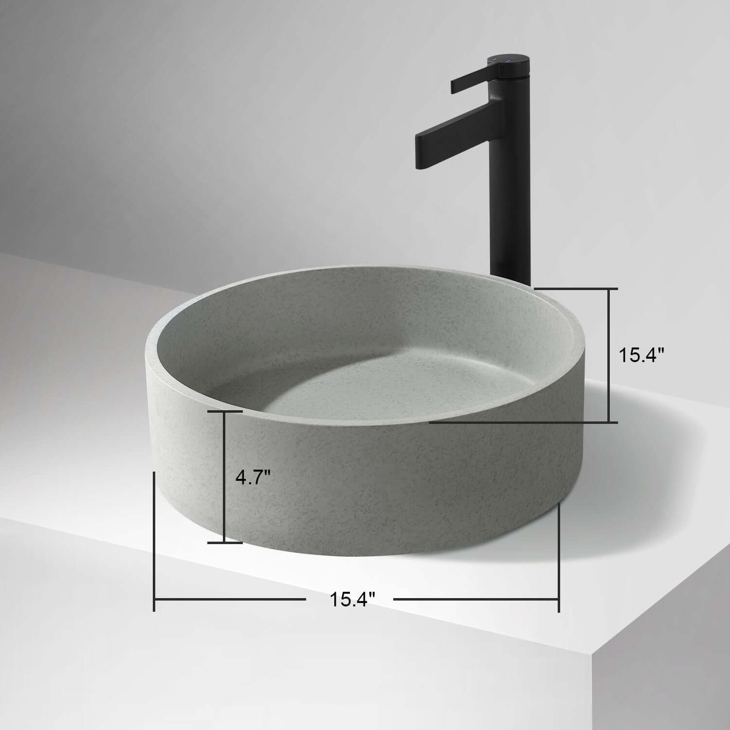 Vinnova Moguer Grey Concrete vessel bathroom vanity — view 7