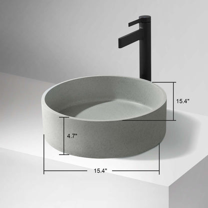 Vinnova Moguer Grey Concrete vessel bathroom vanity — view 7