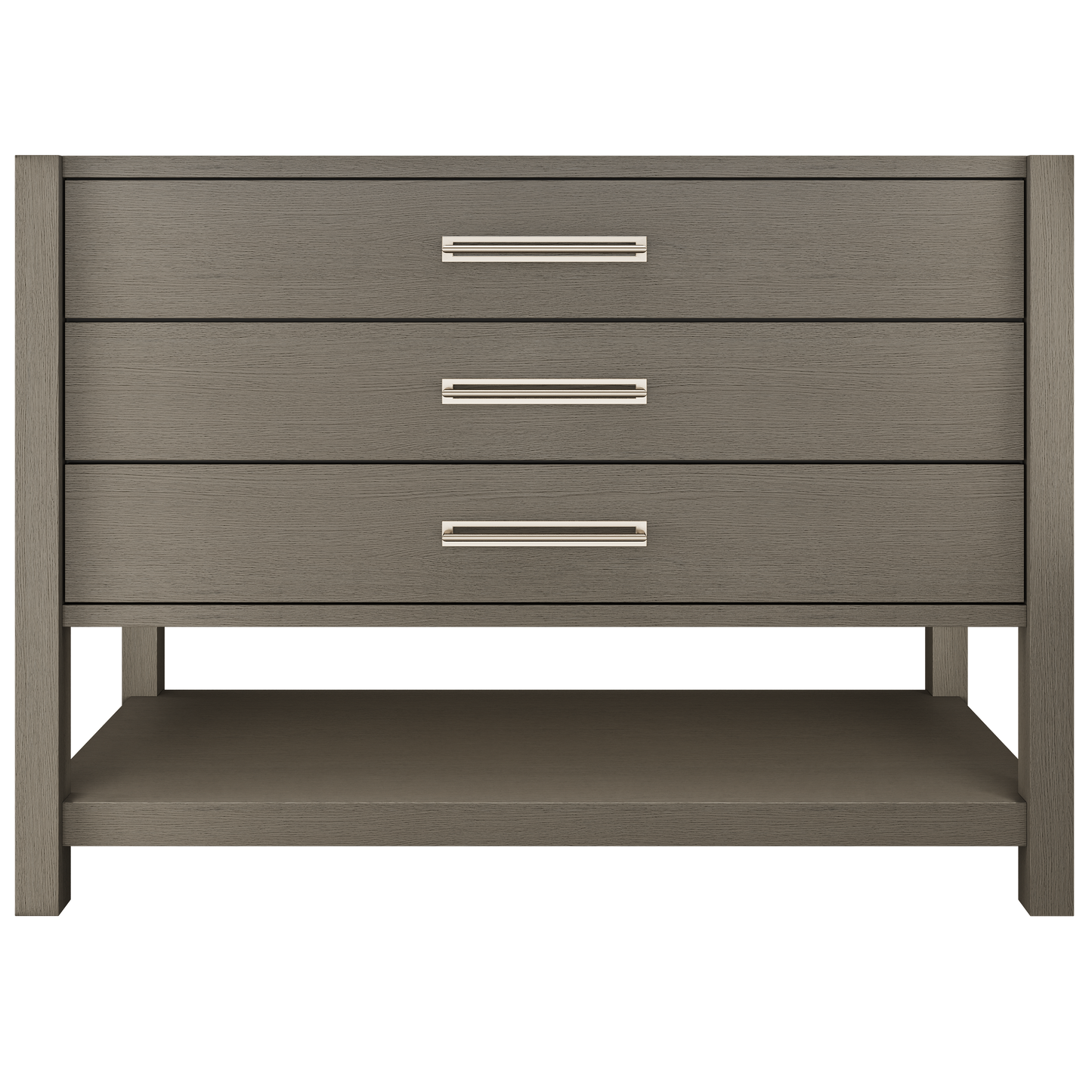 Kiawah 3-Drawer Single Bath Vanity 48in Gray Weathered Satin Nickel