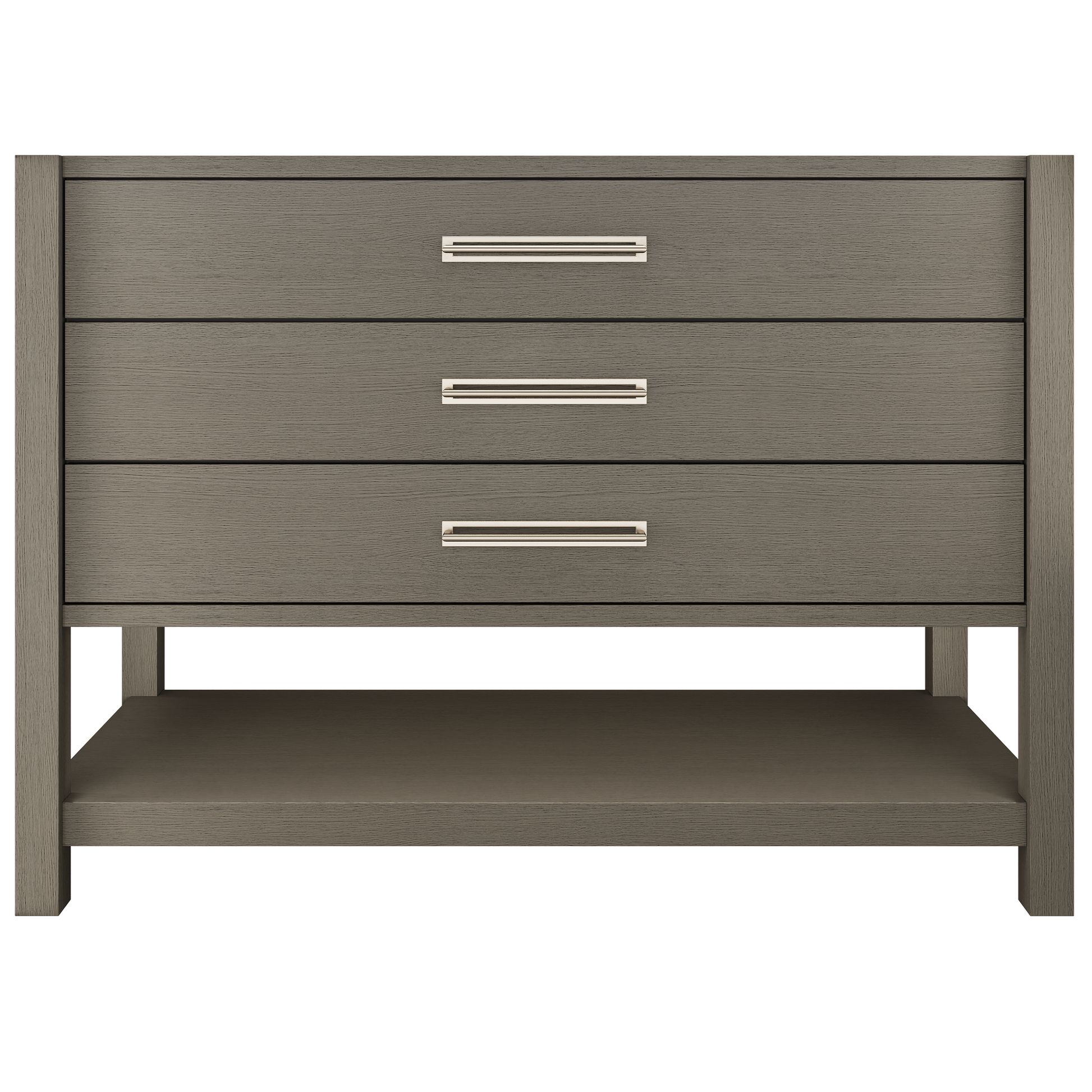 Kiawah 3-Drawer Single Bath Vanity 48in Gray Weathered Satin Nickel