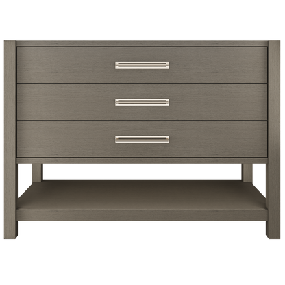 Kiawah 3-Drawer Single Bath Vanity 48in Gray Weathered Satin Nickel