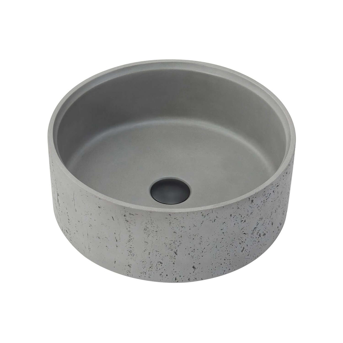 Vinnova, Almonte Grey Concrete Circular Vessel Bathroom Sink