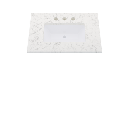 31" Vanderloc Silestone® Quartz Bathroom Vanity Top | Single Rectangle Sink | Centered in Lyra