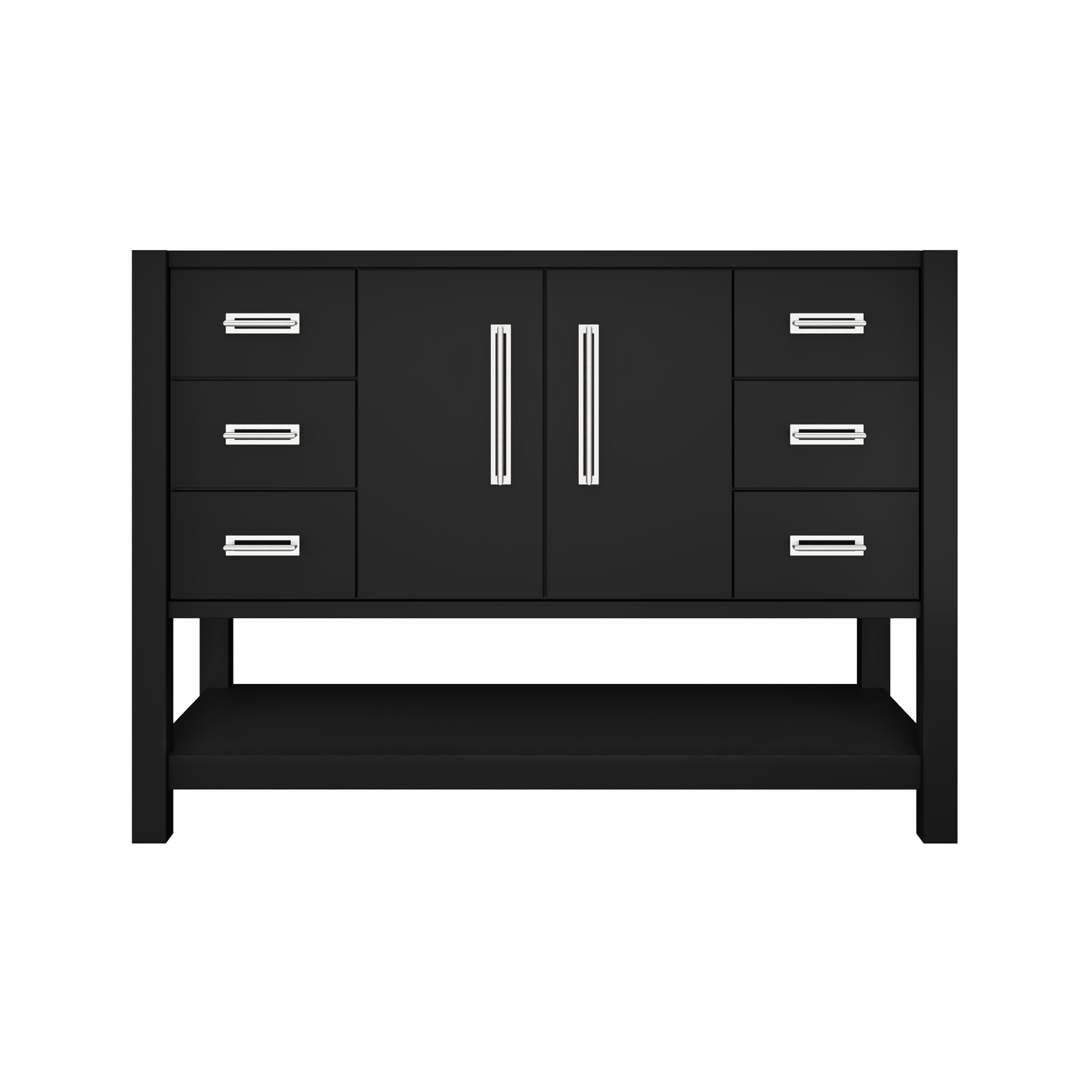 Kiawah Single Extra-Wide Bath Vanity 48in Noir Polished Chrome