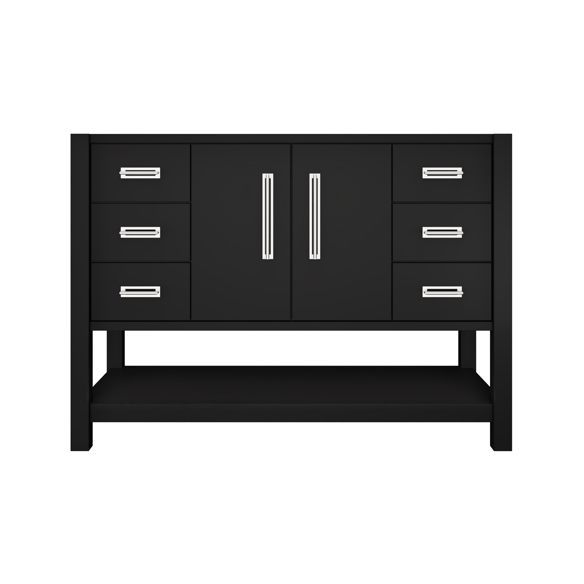 Kiawah Single Extra-Wide Bath Vanity 48in Noir Polished Chrome