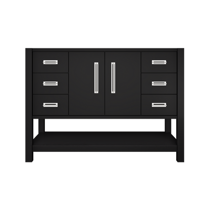 Kiawah Single Extra-Wide Bath Vanity 48in Noir Polished Chrome